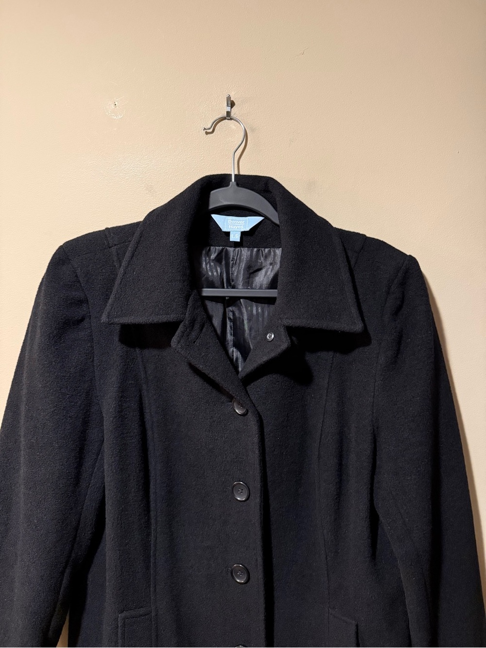 Denver Hayes Black Wool Coat - Picture 3 of 12